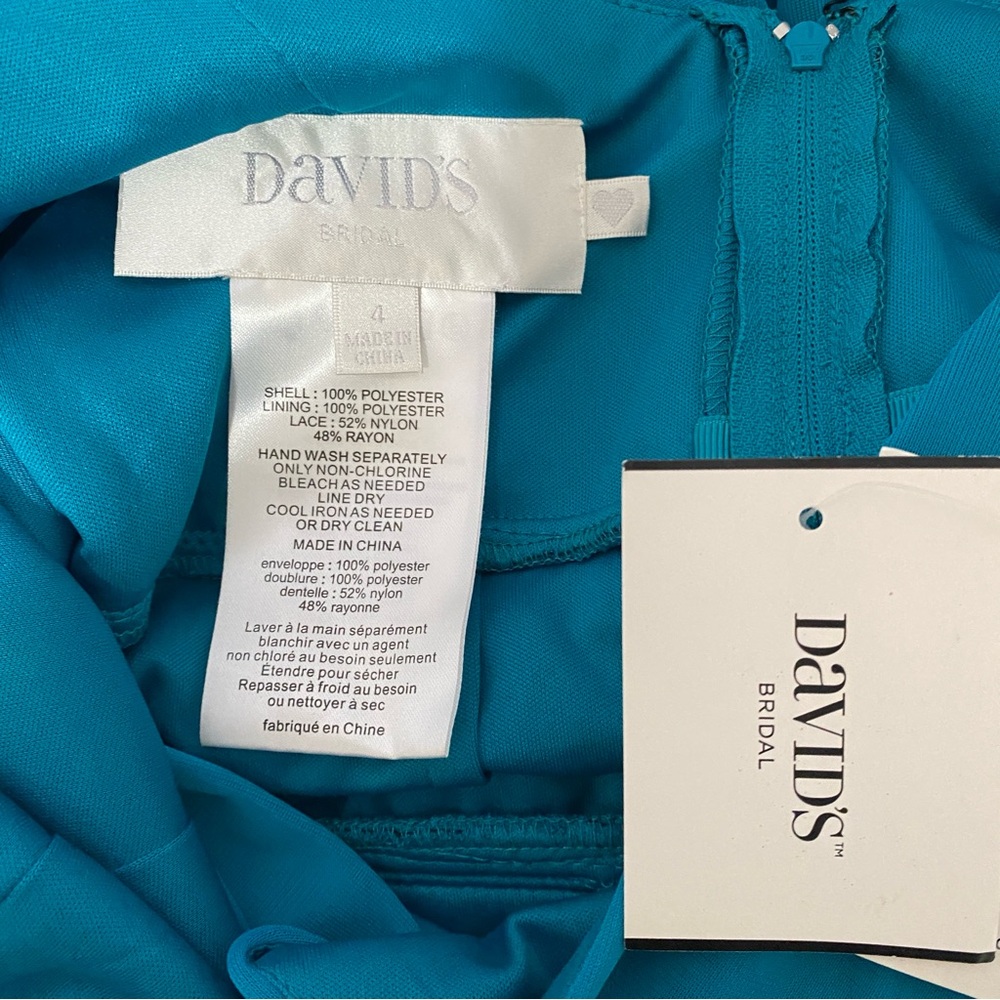 David’s Bridal Gown in Oasis NWT Size 4 Lace Back Maxi Dress Formal Wedding - Picture 8 of 11
